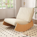 Sillón reclinable de madera tapizado en pana con diseño nórdico contemporáneo, respaldo y reposapiés para sala de estar
