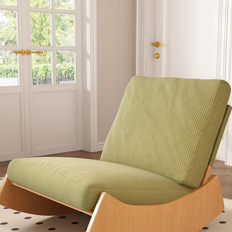 Contemporary Nordic-Style Square Corduroy Upholstered Wood Recliner with Footrest and Backrest for Living Room