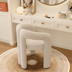 Contemporary Creative Curved Velvet Iron Vanity Stool Backrest Armless For Bedroom