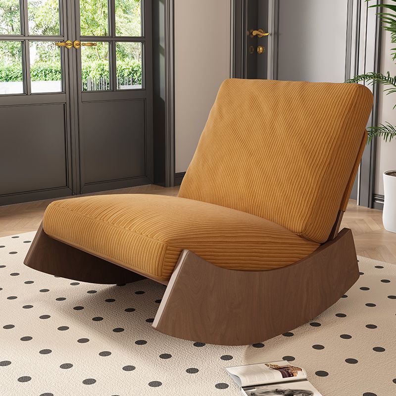 Contemporary Nordic-Style Square Corduroy Upholstered Wood Recliner with Footrest and Backrest for Living Room