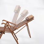 Tumbona reclinable rectangular tradicional de granja, de PE trenzado con estructura de acero, reposabrazos y respaldo para sala de estar