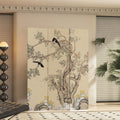 Traditional French Rectangular Fir Wood Solid Wood Plywood Cotton Canvas Floral And Bird Motif Room Divider For Living Room