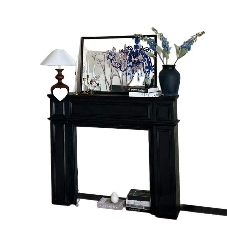 Traditional Vintage Square Artificial Wood Panel Veneer Mantel For Living Room