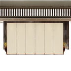 Divisor de ambiente rectangular tradicional chino de madera maciza de abeto contrachapado de lona de algodón para sala de estar