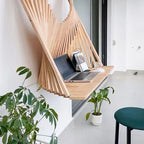 Contemporary Creative Semicircle Solid Wood Desks 1-Tier For Home Office