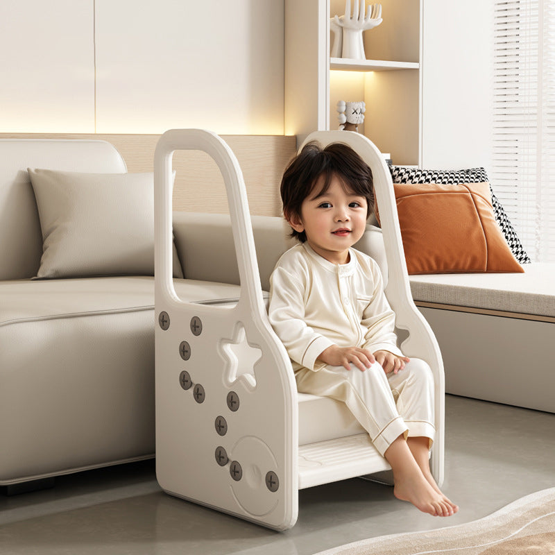 Modern Scandinavian High-Density Polyethylene Kids Step Stool, 2/3-Step for Living Room
