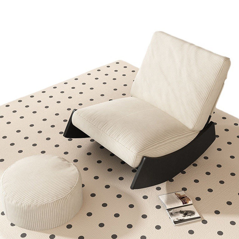 Sillón reclinable de madera tapizado en pana con diseño nórdico contemporáneo, respaldo y reposapiés para sala de estar