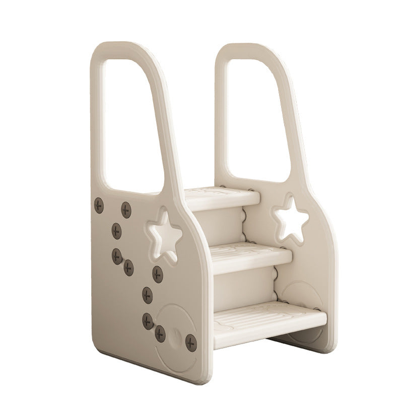 Modern Scandinavian High-Density Polyethylene Kids Step Stool, 2/3-Step for Living Room