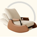 Sofá reclinable cuadrado moderno minimalista con respaldo y reposapiés plegables — pana y acolchado de algodón y esponja, tapizado de piel sintética, estructura de madera y acero al carbono para dormitorio