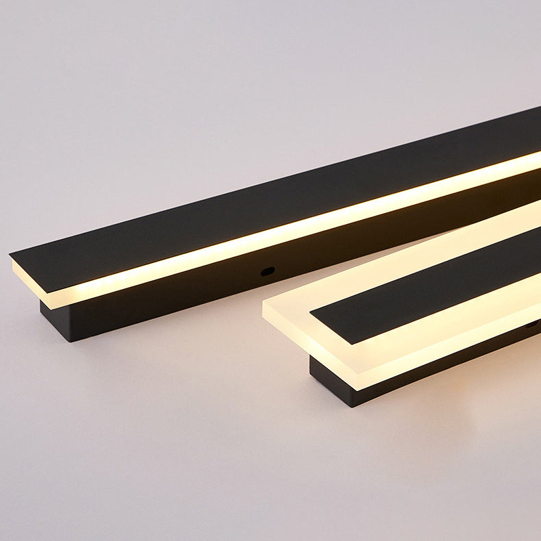 Lámpara de pared LED rectangular larga minimalista moderna de aluminio y acrílico para jardín