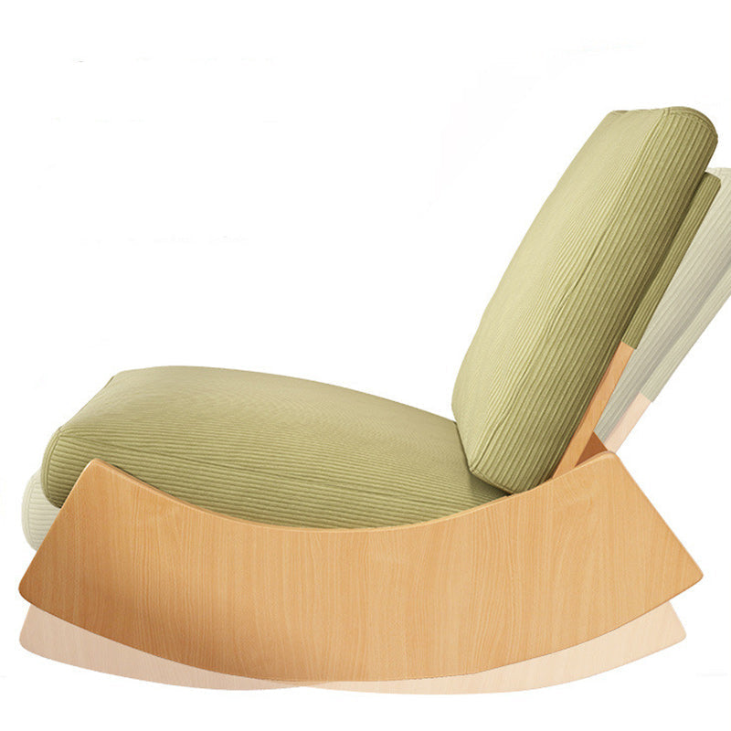 Sillón reclinable de madera tapizado en pana con diseño nórdico contemporáneo, respaldo y reposapiés para sala de estar