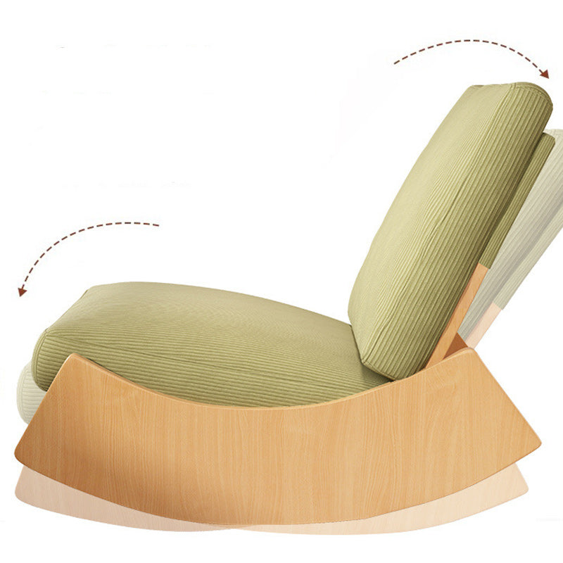Sillón reclinable de madera tapizado en pana con diseño nórdico contemporáneo, respaldo y reposapiés para sala de estar