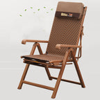 Tumbona reclinable rectangular tradicional de granja, de PE trenzado con estructura de acero, reposabrazos y respaldo para sala de estar