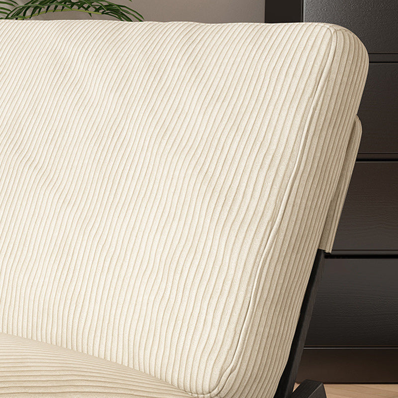 Sillón reclinable de madera tapizado en pana con diseño nórdico contemporáneo, respaldo y reposapiés para sala de estar