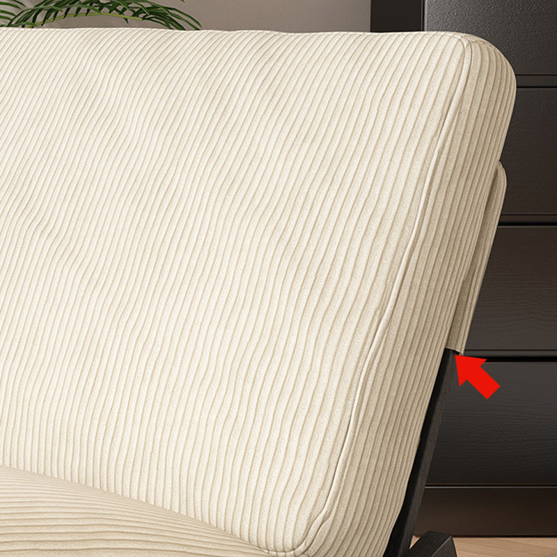 Sillón reclinable de madera tapizado en pana con diseño nórdico contemporáneo, respaldo y reposapiés para sala de estar