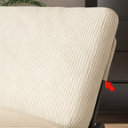 Sillón reclinable de madera tapizado en pana con diseño nórdico contemporáneo, respaldo y reposapiés para sala de estar