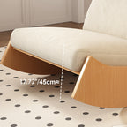 Sillón reclinable de madera tapizado en pana con diseño nórdico contemporáneo, respaldo y reposapiés para sala de estar