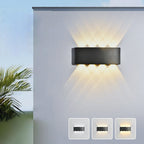 Moderna lámpara de pared LED minimalista impermeable de cilindro rectangular de aluminio y hierro acrílico para patio exterior