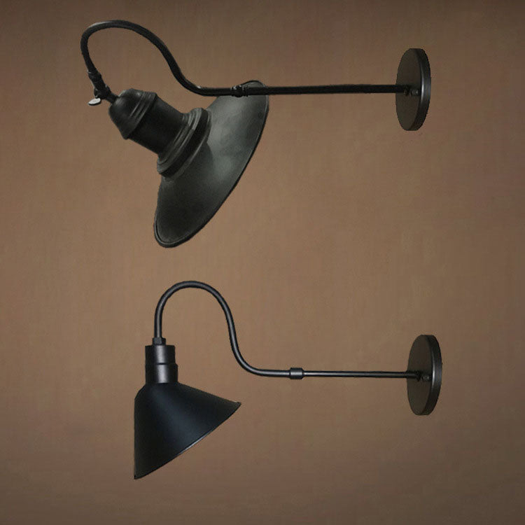 Traditional Vintage Horn Iron 1-Light Outdoor Wall Sconce Lamp For Entryway
