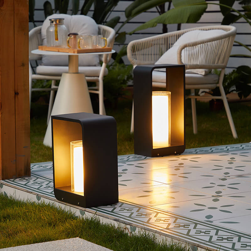 Architectural Hardwired LED Bollard Light Modern Waterproof Landscape Fixture for Luxury Patio and Driveway...
