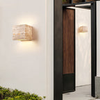 Organic Modern Natural Travertine Wall Sconce Waterproof LED Up/Down Accent Light for Indoor and Outdoor Decor