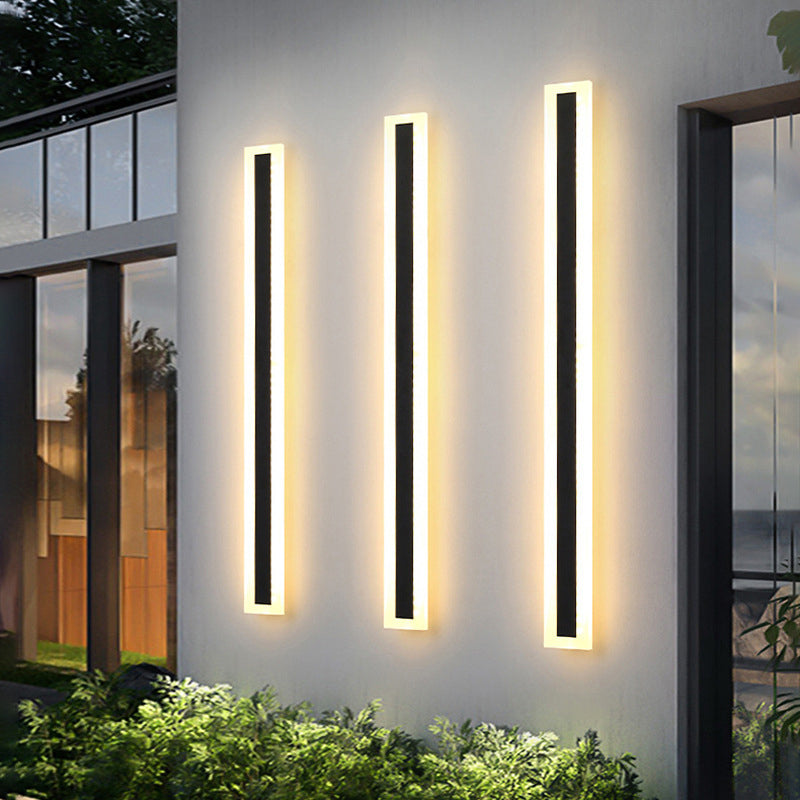 Lámpara de pared LED rectangular larga minimalista moderna de aluminio y acrílico para jardín