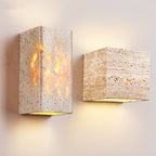 Organic Modern Natural Travertine Wall Sconce Waterproof LED Up/Down Accent Light for Indoor and Outdoor Decor