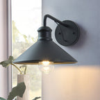 Lámpara de pared cónica moderna minimalista de hierro de 1 luz para patio exterior