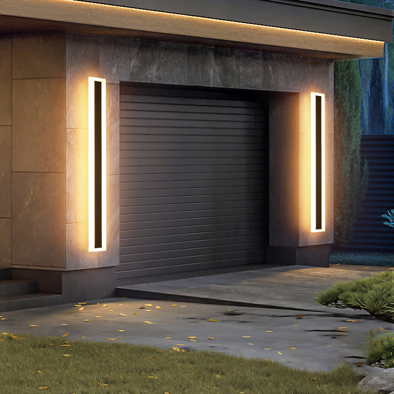 Lámpara de pared LED rectangular larga minimalista moderna de aluminio y acrílico para jardín