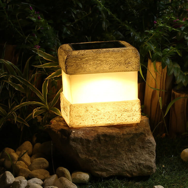 Waterproof Solar Simulation of Rock Lights Faux Stone LED Pathway Lamp Landscape Lighting for Garden and Yard