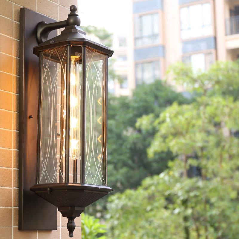 Traditional Vintage Transparent Cage Waterproof  1-Light Wall Sconce Lamp For Outdoor