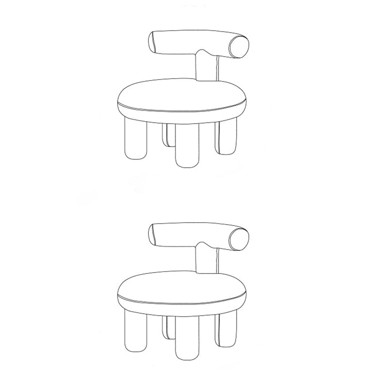 Contemporary Nordic Sherpa Fabric Wood Sponge Round Chair Backrest For Living Room