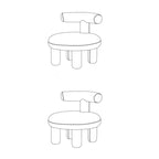 Contemporary Nordic Sherpa Fabric Wood Sponge Round Chair Backrest For Living Room