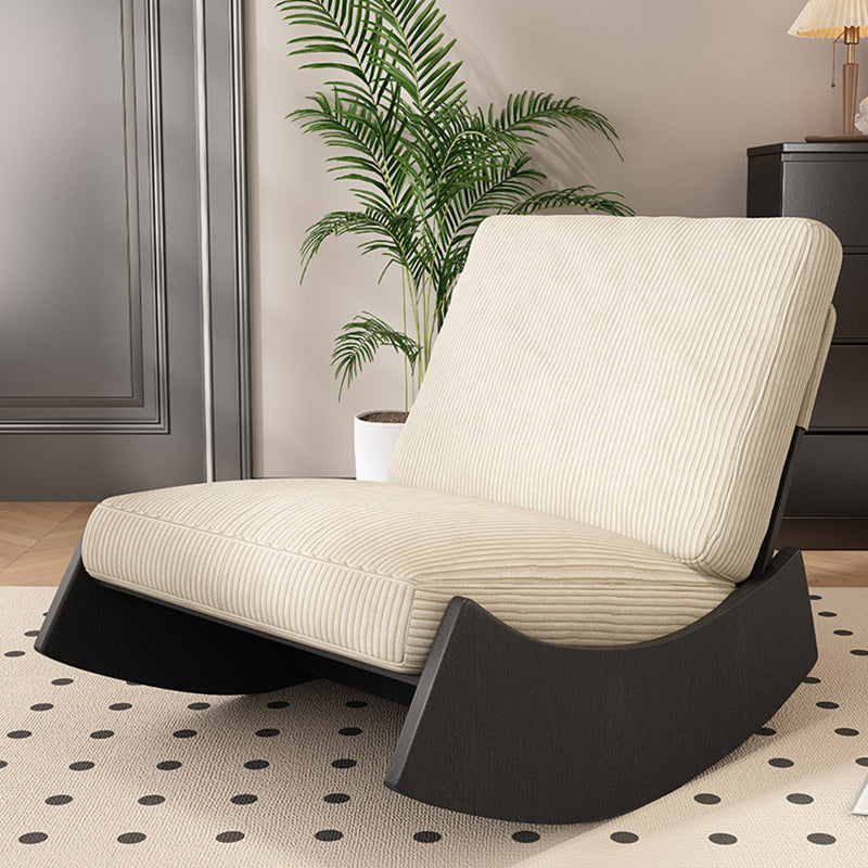 Contemporary Nordic-Style Square Corduroy Upholstered Wood Recliner with Footrest and Backrest for Living Room