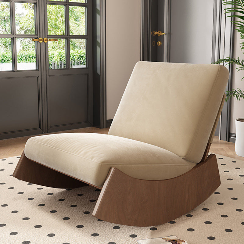 Contemporary Nordic-Style Square Corduroy Upholstered Wood Recliner with Footrest and Backrest for Living Room