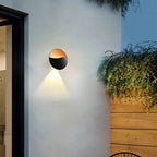 Aplique de pared LED de aluminio con carcasa redonda, impermeable, minimalista moderno para jardín