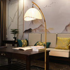 Retro Zen Simulation Bamboo Pole 1-Light Standing Floor Lamp