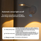 Lámpara de pared LED redonda, recargable, con sensor de movimiento, de ABS, impermeable, para patio exterior, de simplicidad moderna