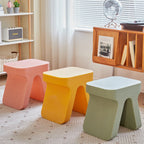 Taburete bajo rectangular, elegante, moderno y minimalista de plástico PE para sala de estar