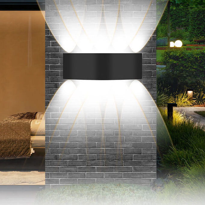Modern Black Aluminum Waterproof Outdoor Patio LED Wall Sconce Lamp