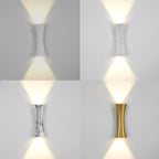 Modern Minimalist Waterproof Rectangle Upper And Lower Illuminated Aluminum Lens LED Wall Sconce Lamp For Outdoor Patio