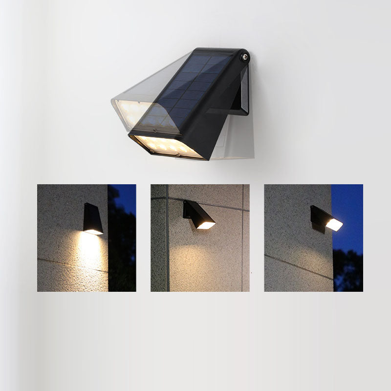 Aplique de pared LED moderno minimalista solar rectangular trapezoidal de ABS PC para jardín