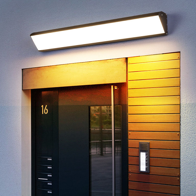 Contemporary Industrial Rectangular Aluminum PC Waterproof LED Wall Sconce Lamp For Outdoor Patio
