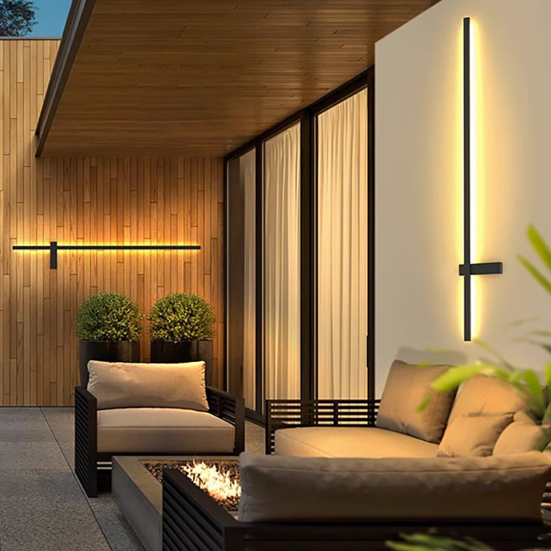 Aplique de pared LED de hierro y acrílico largo de una palabra moderno, minimalista e impermeable para jardín