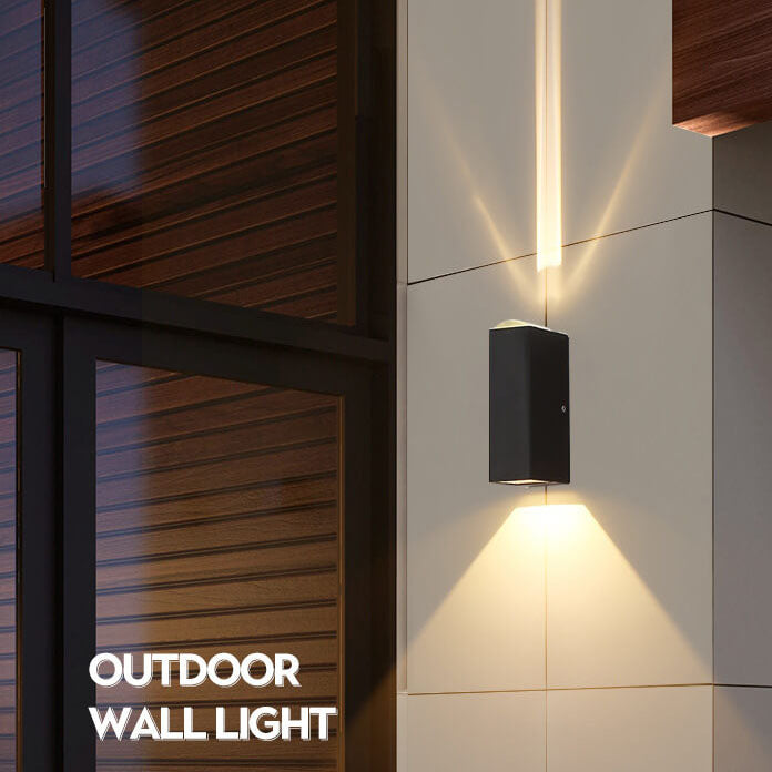 Modern Minimalist Aluminum Rectangular LED Outdoor Wall Sconce Light Fixture Waterproof IP65 for Patio Porch Garden Front Door Commercial Wholesale