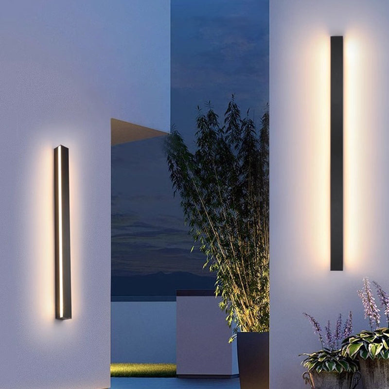 Lámpara de pared LED rectangular larga minimalista moderna de aluminio y acrílico para jardín