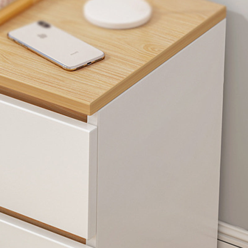 Mesita de noche rectangular minimalista moderna de MDF con 2/3 cajones para dormitorio