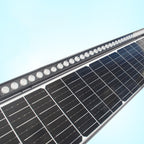 Luz LED rectangular de aluminio contemporánea para exteriores, con energía solar, contorno de línea, impermeable, industrial para jardín
