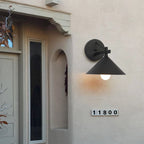 Contemporary Industrial Tapered Iron 1-Light Outdoor Wall Sconce Lamp For Outdoor Patio