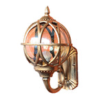 Aplique de pared tradicional europeo impermeable con bola de aluminio y cristal de 1 luz para patio exterior